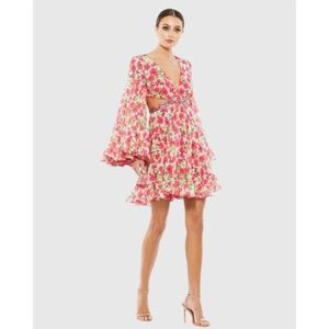Mac Duggal Floral Pink Mini Dress